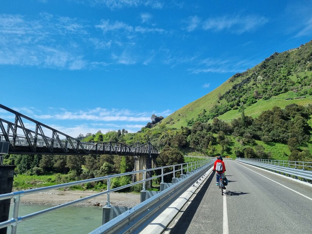 Bike cyclist in New Zealand Aotearoa Hawkes Bay
